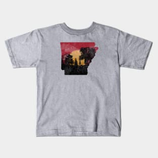 Arkansas Sunset (distressed) Kids T-Shirt